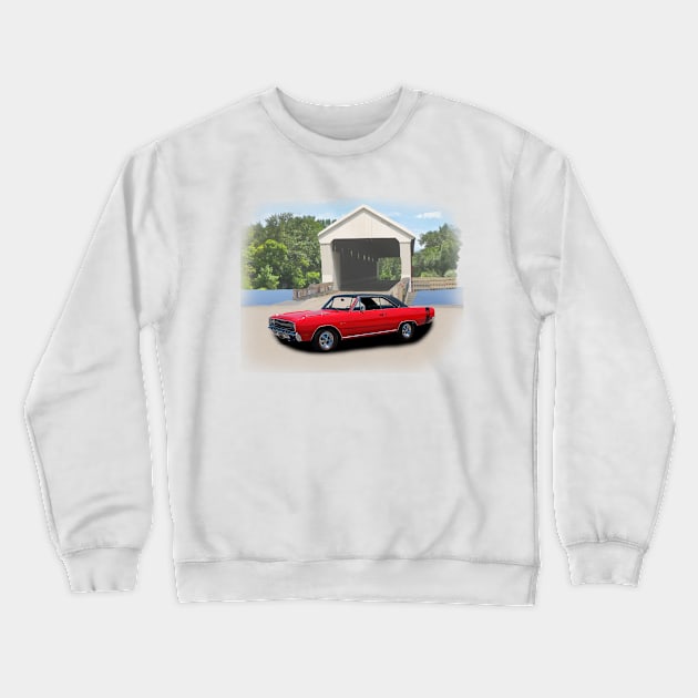 1969 Dart GT Sport in our covered bridge series on front and back Crewneck Sweatshirt by Permages LLC